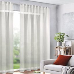 GardinenOutlet Sylvia Cream Tape or Hidden Tab Top Curtain 96 x 53 Inches