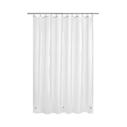 Mrs Awesome Long Shower Curtain Liner with 3 Magnets, 72x78 Clear PEVA Shower Liner, 78 Length Plastic Shower Curtain for Bathroom, Waterproof, 72 x 78, Frost
