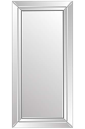 MirrorOutlet Full Length Wall Mirror 174 x 85cm – Cranbury Large Bevelled All Glass – Modern Frameless Dressing Style– Leaner or Wall Mounted – Ideal for Bedroom, Hallway, or Living Room