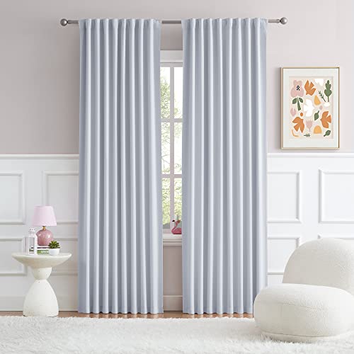 DUALIFE Silver Grey Room Darkening Curtains, Rod Pocket and Back Tab Thermal Insulated - 52x96 Inch, 2 Panels
