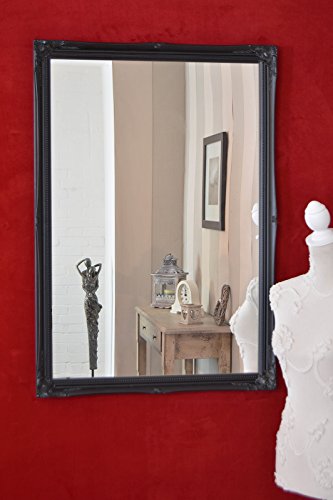 "FRAMES BY POST Large 2"" Black Shabby Chic Antique Style Rectangular Wall Mirror - Large Size: 40""x28"""