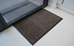"Serdim Rugs Non Slip Dirt Rubber Edged Barrier Mats, Brown, 100 x 150 cm (3' 3.4"" x 5') BM DOVPV Brown 100x150"