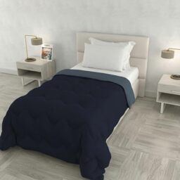 ZOE Winter Quilt Made in Italy Two-Tone Double-Sided Padded Duvet 250 g – Double Bed Quilt 220 x 250 cm – Machine Washable – Sea Blue/Blue