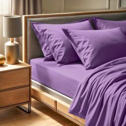 Ranforce Double XL Fitted Sheet (140 x 200 + 30 cm), 100% Cotton, Lilac, 155 Thread Count, Machine Washable at 30°C, Soft & Durable for Ultimate Comfort
