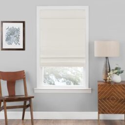 Cordless Roman Shades for Windows - 35 Inch Width x 64 Inch Length (Ivory) - Blackout Polyester Window Privacy Blinds for Bedroom, Kitchen & Dining Room by Achim Home Décor