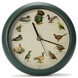 Mark Feldstein, Singing Wild Game Birds of North America Clock, 8 Inch, Green