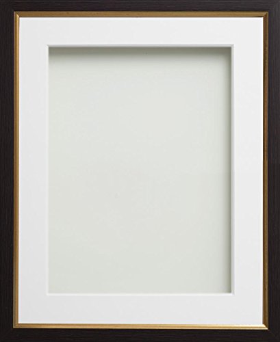 Frame Company Drayton Range Gold Insert Picture Photo Frame with White Mount for Image Size 9 x 7-Inch, Plastic, Black, 12 x 10-Inch