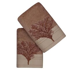 WELL HOME MOBILIARIO & DECORACIÓN Hand Towel Set (2 Piece) Light Brown & Cream