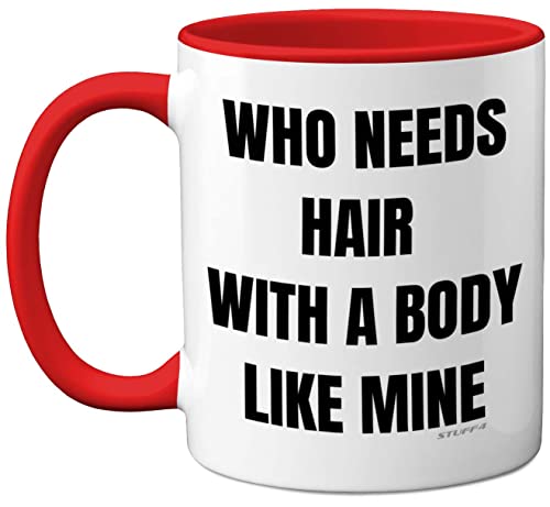 Stuff4 Baldi Mug, Bald Gifts for Christmas and Father's Day - Funny 11oz Red Ceramic Dishwasher Safe Mug, Novelty Birthday Gifts for Him, Dad and Men