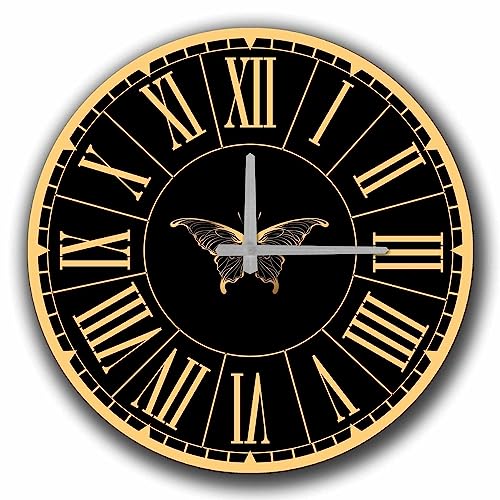 WELL HOME MOBILIARIO & DECORACIÓN Gold and White MDF Decorative Clock