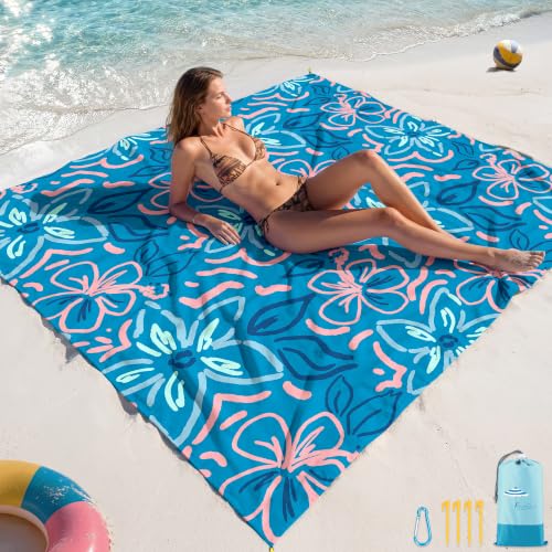 Famstar Beach Blanket Sandproof Waterproof 78''??81''1-5 Adults Oversized,Compact Lightweight Durable Beach Mat for Travel Camping Hiking Picnic Blanket