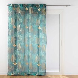 Douceur d'Intérieur, Ornella Emerald Net Curtain with Eyelets 140 x 240 cm Sandblasted Metallic Print