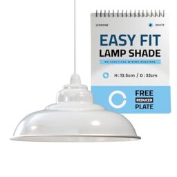 LEDSone White Metal Ceiling Lamp Shade Easy Fit Light Pendant Modern Ceiling Lighting Shade for Bedroom Office Restaurant Industrial Replacement Light Shade Hanging Pendant (White Pack-1)