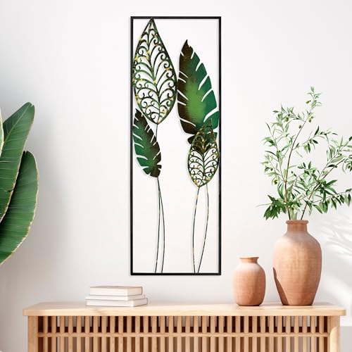 Handmade Decorative Metal Wall Accessory, 32 x 90 cm, 100% Metal (1.5 mm), Unique Hand-Painted Design, Perfect for Home Decor and Personal Touch