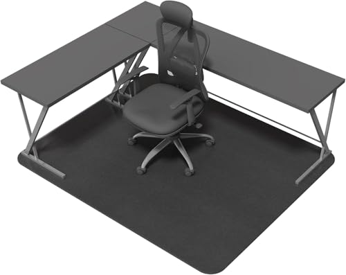 "NYFITY Office Chair Mat for Hard Floors, Slip Resistant Heavy Duty Under Desk Chair Mat for Hardwood Floor, 30""x55"" Inch, Black"