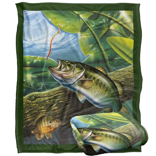 Jq Licensing Fooled Bass Fishing Silky Touch Super Soft Throw Blanket 152 X 127 Cm