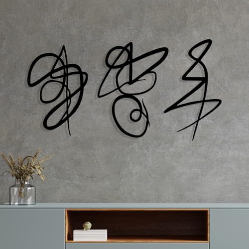Stylish Black Decorative Metal Wall Accessory, 90 x 54 cm, 100% Metal, 1.2 mm Thickness, Perfect for Modern Home Decor & Office Spaces