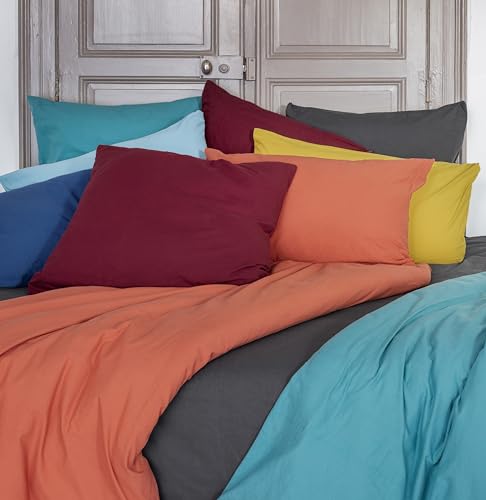 Cap Ferret Washed Cotton Fitted Sheet, 160 x 200 cm, Lake