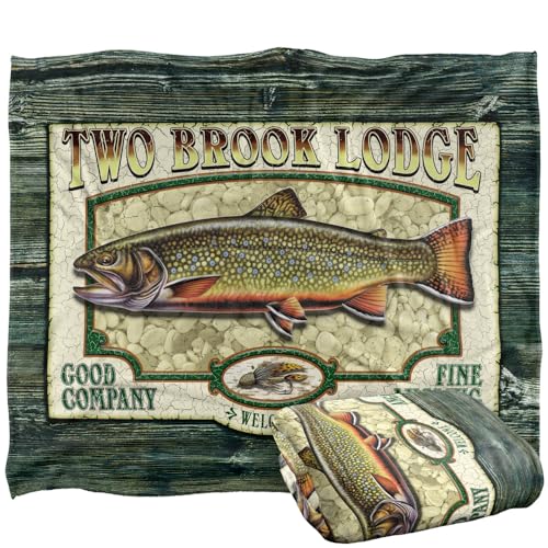 Jq Licensing Two Brook Lodge Sign Silky Touch Super Soft Throw Blanket 152 X 127 Cm