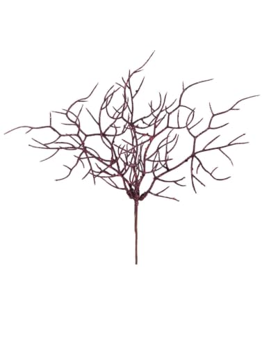 WeRChristmas Purple Glitter Coral Christmas Tree Pick, 27cm - 27cm purple glitter coral pick with fine branching design for adding sparkle, texture and gentle height to festive displays