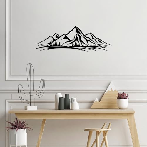 Stylish Black Decorative Metal Wall Accessory, 70 x 23 cm, 100% Metal, 1.5 mm Thick, Easy Wall Mounting, Perfect for Modern Home Decor