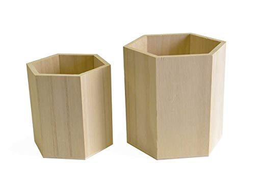 Artemio ROWLANDS Artemio Set of 2 Decorative Hexagonal Jars 10cm 8cm