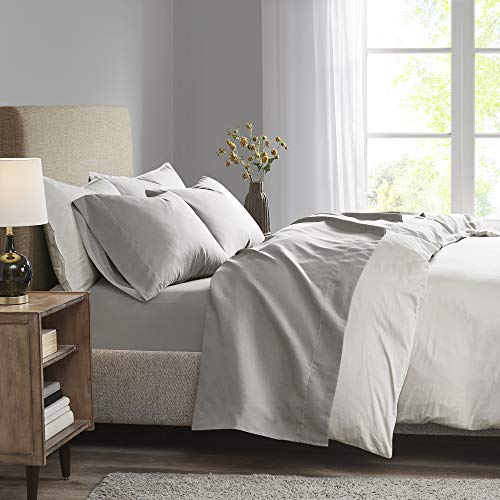 Madison Park All Season, Cozy Bedding-Set, Matching Pillow Case, Polyester, Grey, California King