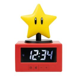 Paladone Nintendo® Super Star Icon Alarm Clock and Night Light, 15cm, Battery Powered, Officially Licensed