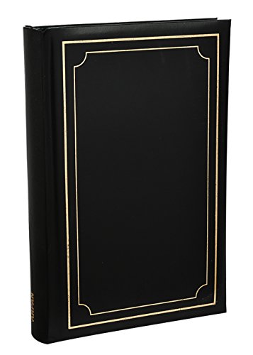 Arpan 6x4'' Deluxe Padded Cover Bookbound Slip In Memo Photo Album for 300 Photos - Black