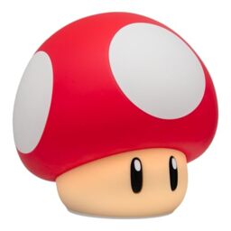 Paladone Super Mario Super Mushroom SquishyGlo Rechargeable Light – Soft Silicone Night Light with 3 Brightness Levels, Official Nintendo® Lamp