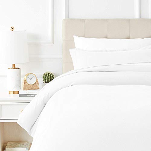 TEXAS LINEN CO. Queen/Full Duvet Cover, 600 Thread Count Sateen 3Pc Egyptian Cotton Duvet Cover Set, 100% Pure Cotton Comforter Cover, 2 Pillow Shams, Zipper Closure, 7 Corner Ties - (White)