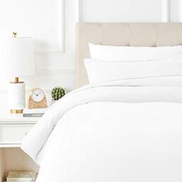 TEXAS LINEN CO. Queen/Full Duvet Cover, 600 Thread Count Sateen 3Pc Egyptian Cotton Duvet Cover Set, 100% Pure Cotton Comforter Cover, 2 Pillow Shams, Zipper Closure, 7 Corner Ties - (White)