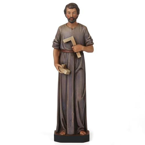 BC Catholic St. Joseph Statue The Worker, Catholic Saint Figure, Religious Gifts for Labour Days, Inspirational Indoor Home Decor, 6inches H,Hand Painted by Buildclassic