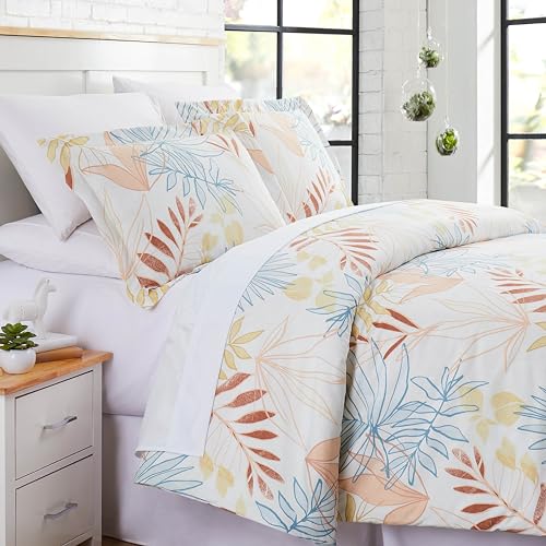 Tropic Leaf Collection - Premium Quality, Soft, Wrinkle, Fade, Stain Resistant, Hypoallergenic, Oversized Duvet Cover Set, King/California King