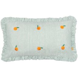 furn. Les Fruites Embroidered Ruffle Polyester Filled Cushion - Oranges - 30x50cm