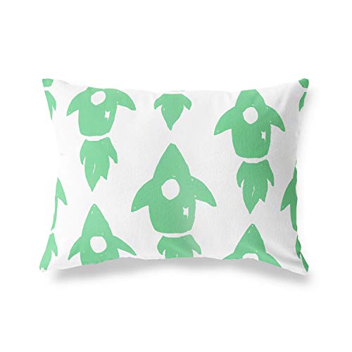 BonaMaison Decorative Cushion Cover, Petrol Green-White Throw Pillow Covers, Home Decorative Pillowcases for Livingroom, Sofa, Bedroom, Size: 45X60 Cm - Designed and Manufactured in Turkey
