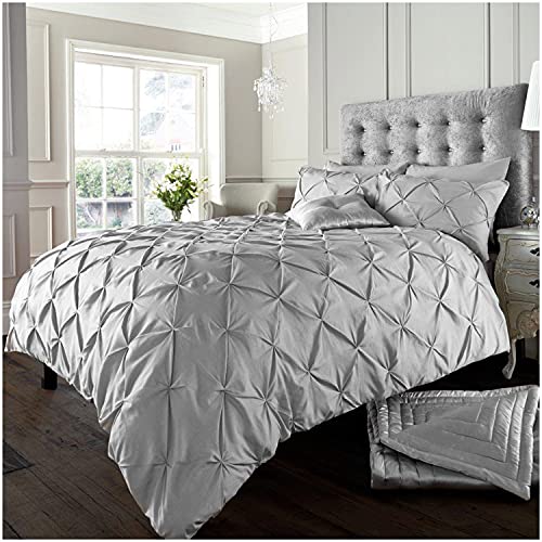 GC GAVENO CAVAILIA Signature Collection Alford Set with Duvet Cover and Pillow Case, Polyester-Cotton, Silver, Double