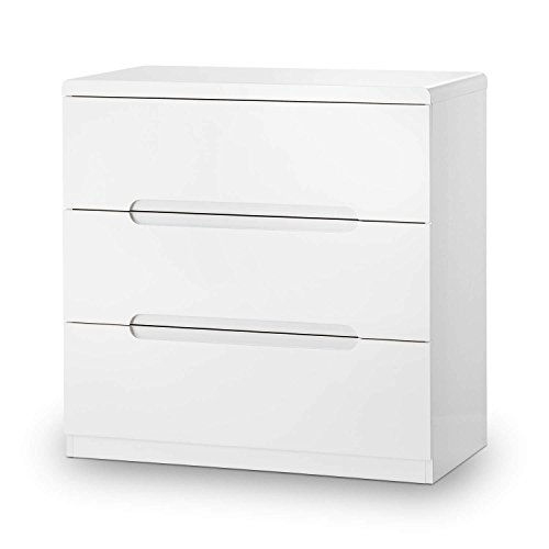 Julian Bowen Manhattan 3 Drawer Chest - High Gloss White Chests