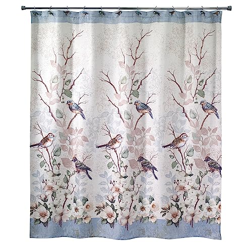 "Avanti Linens - Fabric Shower Curtain, Nature Inspired Bathroom Decor (Love Nest Collection, 72"")"