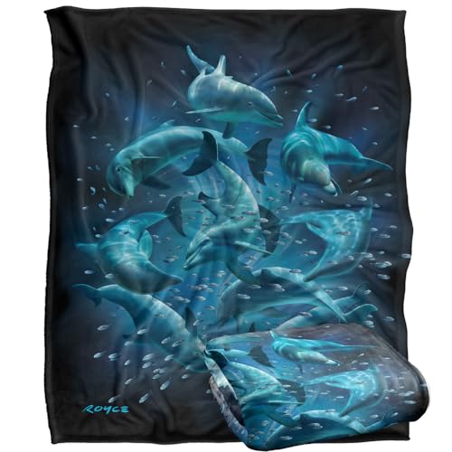 Jq Licensing - Royce Mcclure Dolphin Twister Dark Water Silky Touch Super Soft Throw Blanket 152 X 127 Cm