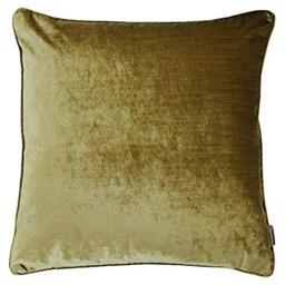 "Riva Paoletti Luxe Velvet Polyester Filled Cushion - Gold - Soft Velvet Feel Fabric - Reversible - Hidden Zip Closure - Machine Washable - 100% Polyester Case - 55 x 55cm (22"" x 22"" inches)"