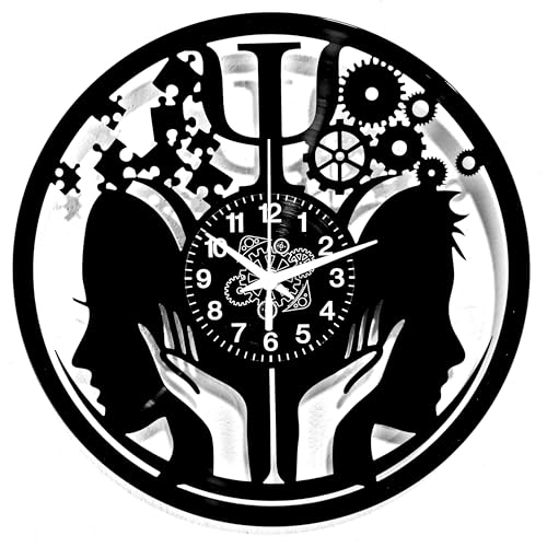 Instant Karma Clocks Psychology Wall Clock Psychology Symbol Psi - Decoration for Psychologists and Students - Doctor Psychiatry Gift Idea
