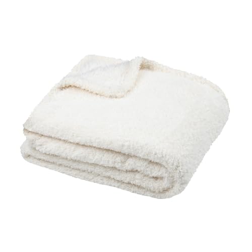 STOF - Blanket - Size 180 x 220 cm - 100% Polyester - Ecru - Montreal Model - Blanket - Soft Warm Fluffy Plain