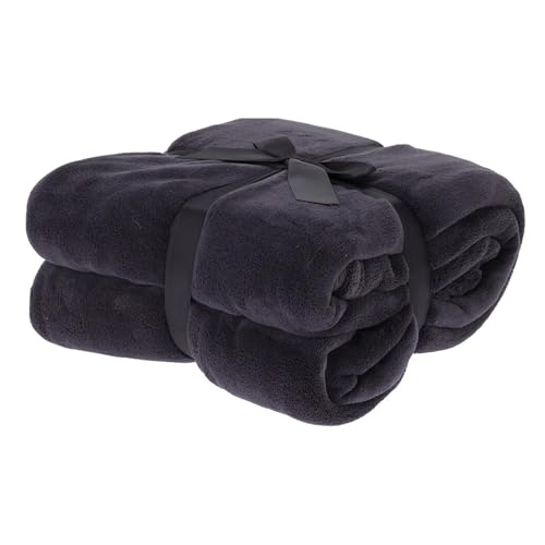 Well Home Coral Fleece Blanket 250 GSM, 100% Polyester Anthracite
