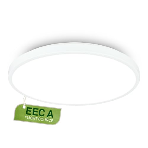 BRILONER - Ceiling Light with EEC A Light Source, 17.1W at 3900lm, Neutral White, Kitchen Lights Ceiling, Living Room, Office Lights, 38x6 cm, White
