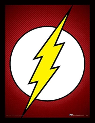 "DC Comics ""The Flash Symbol"" Framed Print, 30 x 40 cm"