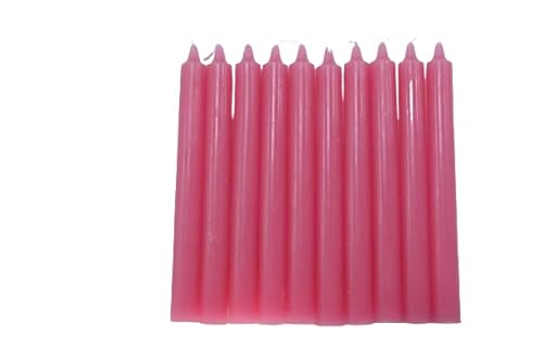 Pack of 10 Colourful Non DRIP Dinner Candles for Less Price - AVILABLE in Purple, Green,Blue,Pink, Orange,White and RED (Pink.)
