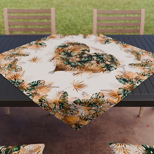 PETTI Artigiani Italiani - Kitchen Textile Accessories, Modern Centerpiece 90 x 90 cm in Microfibre, Elegant Table Cover in Digital Floral Print 04, 100% Made in Italy