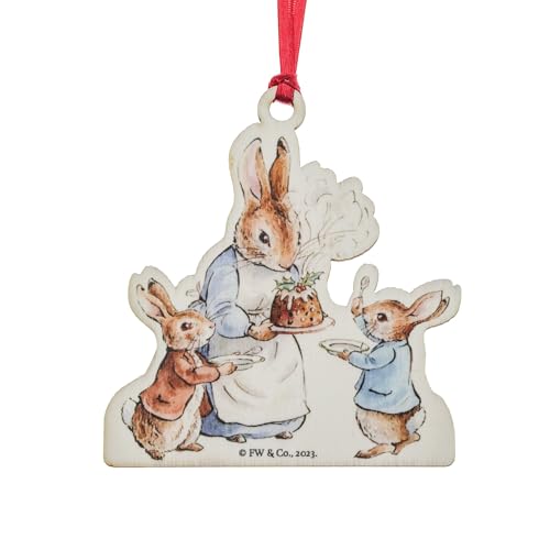Beatrix Potter Peter & Snow Rabbit Wooden Ho Hanging Ornament