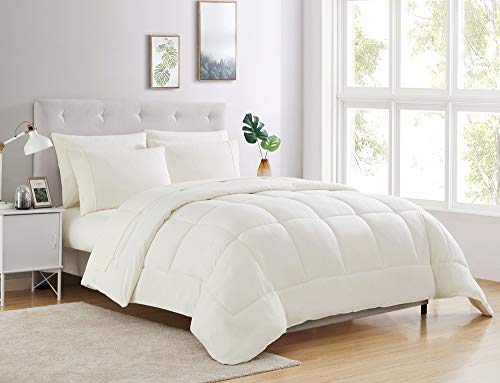 My Sweet Home Luxurious Plush Loft Microfiber Fill Duvet Insert Bedding, Ivory, Twin